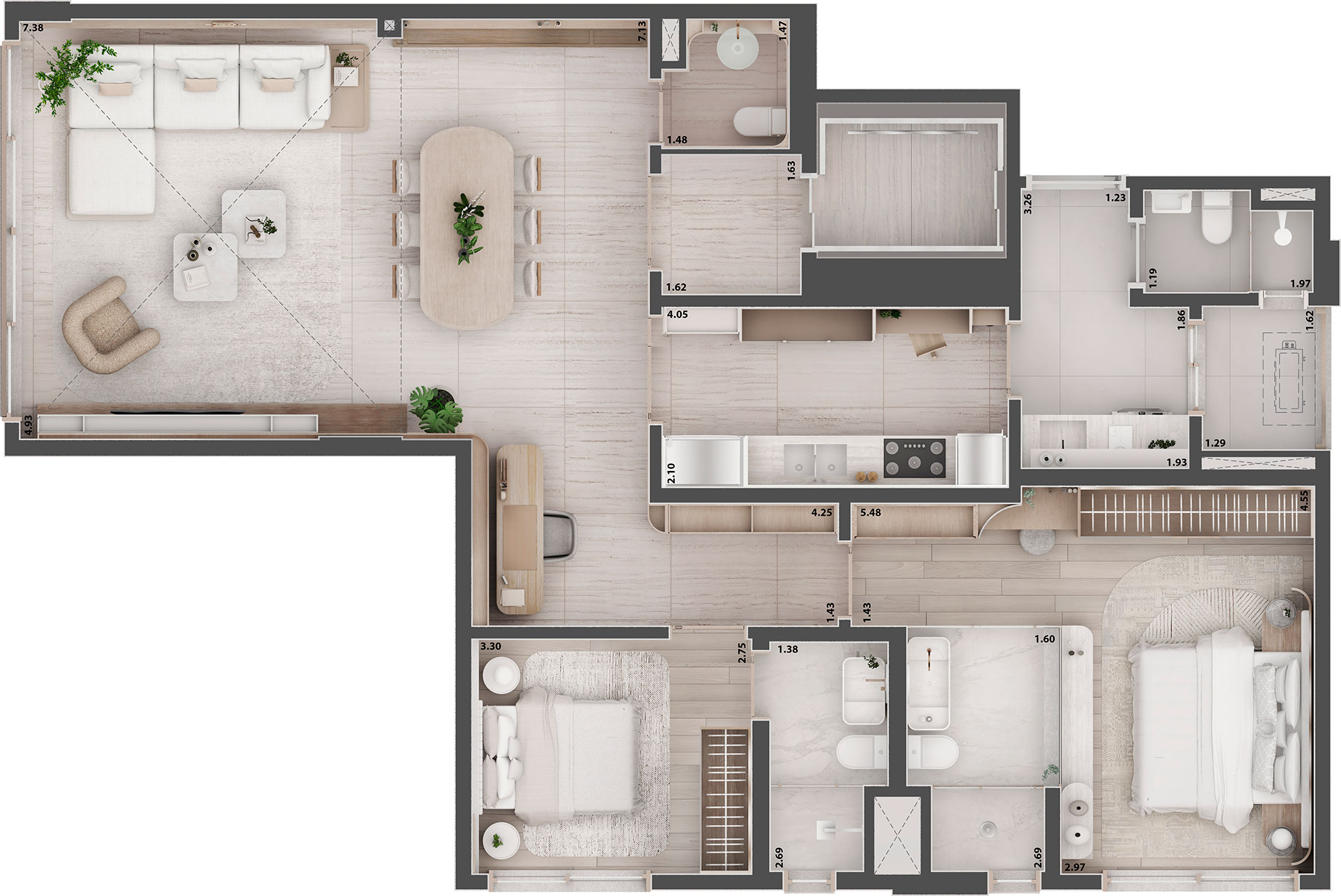 Planta 120 m²