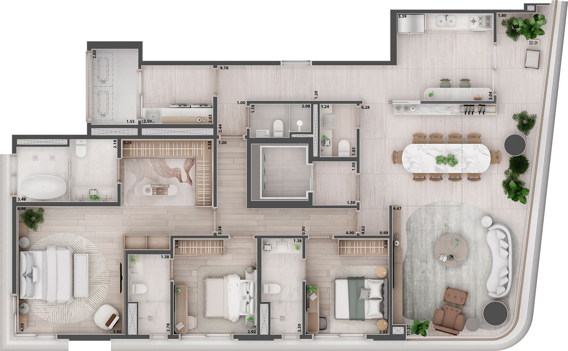 Planta 181 m²