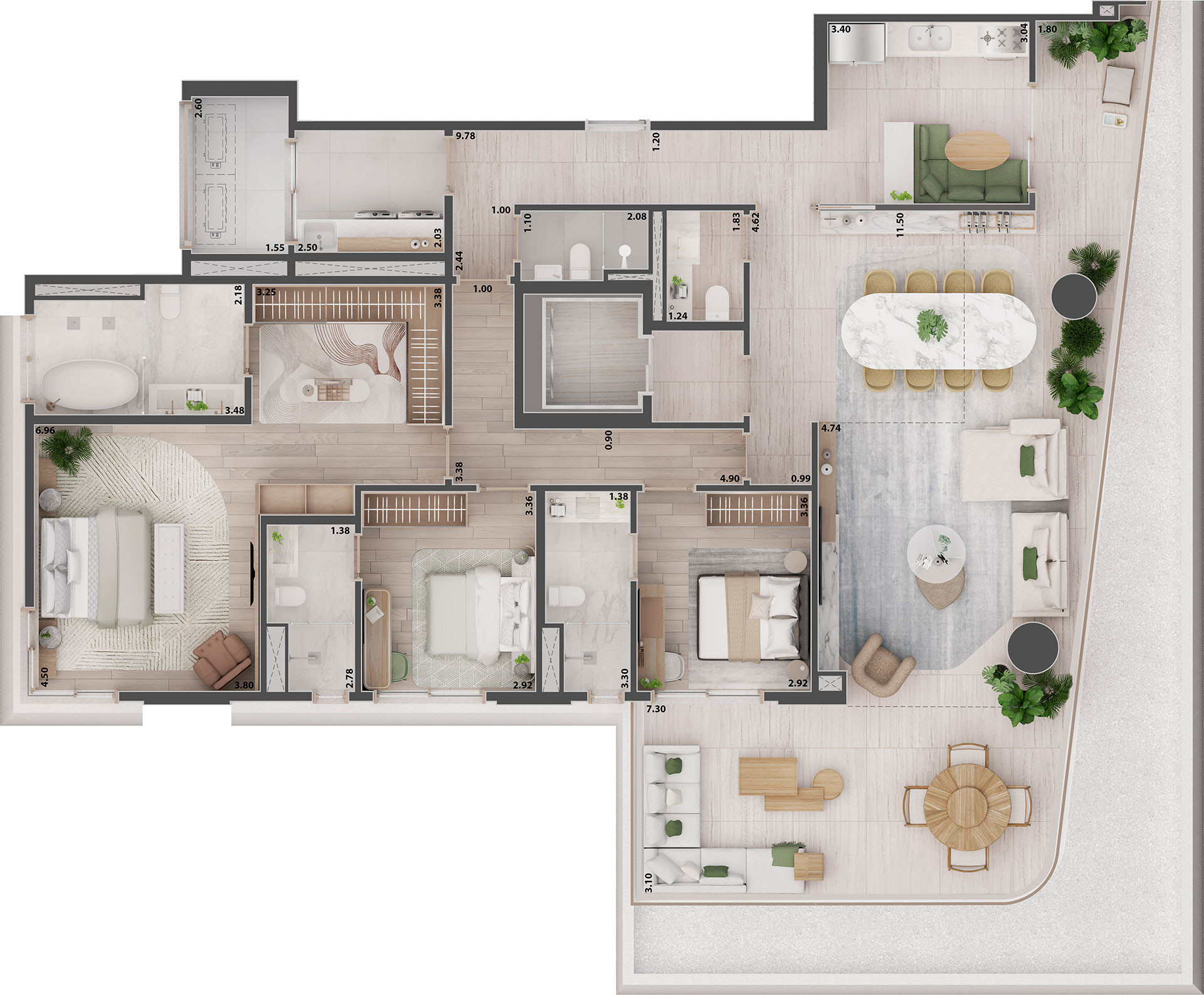 Planta 219 m²