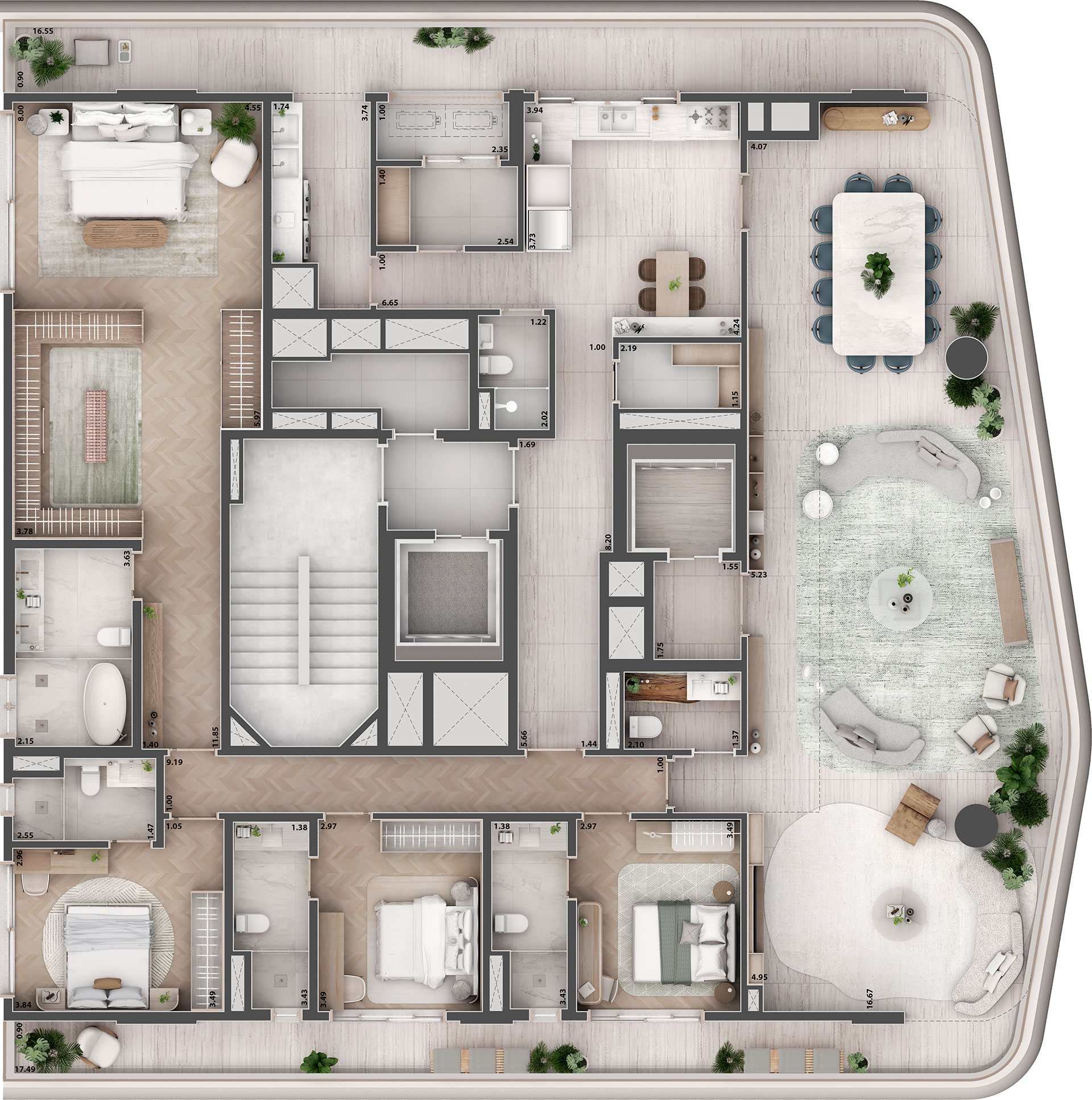 Planta 277 m²
